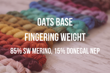 Load image into Gallery viewer, Dyed to Order Tonals • Oats Base • 85% Superwash Merino, 15% Donegal Nep • Fingering Weight