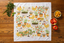 Load image into Gallery viewer, Gingiber Garden Chickens Tea Towel