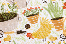 Load image into Gallery viewer, Gingiber Garden Chickens Tea Towel