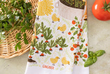 Load image into Gallery viewer, Gingiber Garden Chickens Tea Towel