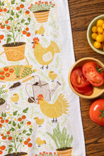 Load image into Gallery viewer, Gingiber Garden Chickens Tea Towel